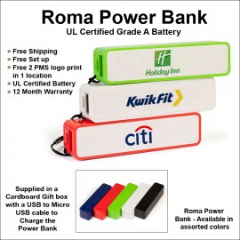 Customized Roma Power Bank - 2800 mAh