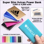 Customized Super Slim Vulcan Power Bank 4000 mAh - Light Blue