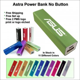 Astra No Button Power Bank - 2200 mAh - Green with Logo