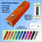 Personalized Astra Power Bank 2600 mAh - Orange