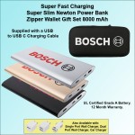 Personalized Fast Charging Super Slim Newton Power Bank USB C Gift Set 8000 mAh