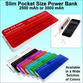 Promotional Pocket Size Power Bank 3000 mAh - Red