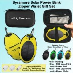 Logo Branded Sycamore Solar Power Bank Zipper Wallet Gift Set 5000 mAh - Yellow