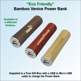 Bamboo Venice Power Bank 1800 mAh No Extra Tariff with Logo