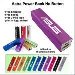 Astra No Button Power Bank - 2800 mAh - Purple with Logo