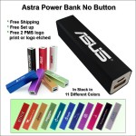 Astra No Button Power Bank - 3000 mAh - Black with Logo