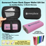 Logo Branded Somerset Power Bank Zipper Wallet Gift Set 5600 mAh - Purple