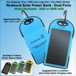 Custom Redwood Solar Power Bank 3000 mAh - Blue
