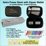 Astra Power Bank Gift Set in Zipper Wallet 1800 mAh - Silver with Logo