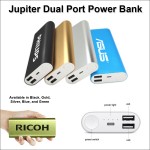 Jupiter Dual Port Power Bank 8000 mAh with Logo
