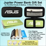 Jupiter Power Bank in Zipper Wallet 14,000 mAh - Green with Logo