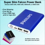 Super Slim Falcon Dual Port Power Bank 8000 mAh