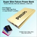  Super Slim Falcon Power Bank 3000 mAh - Gold