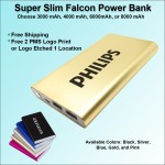 Super Slim Falcon Power Bank 3000 mAh - Gold