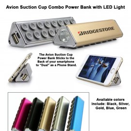 Avion Suction Cup Power Bank with LED light - 2200 mAh with Logo