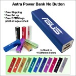 Astra No Button Power Bank - 2800 mAh - Dark Blue with Logo
