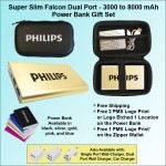 Falcon Power Bank Zipper Wallet Gift Set 3000 mAh - Gold with Logo