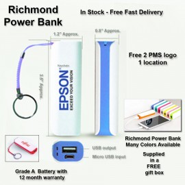 Logo Branded Richmond Power Bank 1800 mAh No Extra Tariff