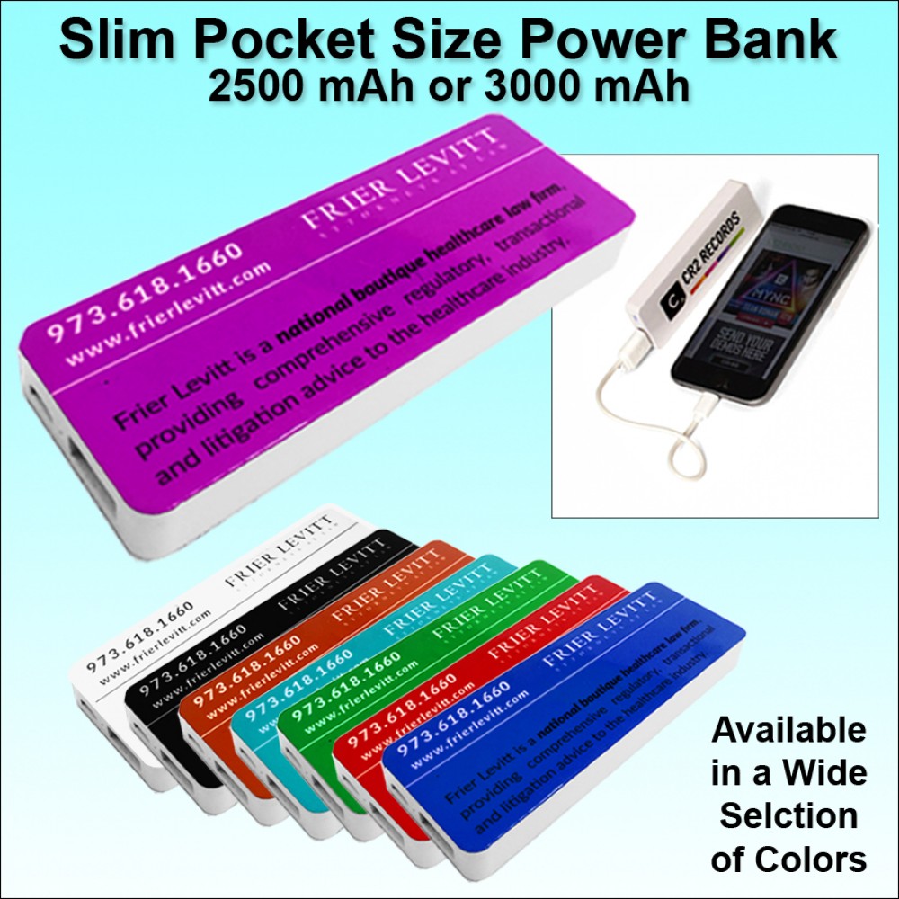 Customized Pocket Size Power Bank 2500 mAh - Purple
