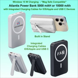 Atlantis Power Bank Integrated Charging Cables "Mag Safe" with Logo
