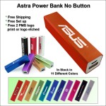 Astra No Button Power Bank - 2800 mAh - Orange with Logo