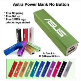 Astra No Button Power Bank - 3000 mAh - Green with Logo