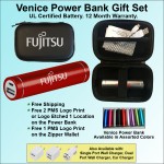 Custom Venice Power Bank Gift Set in Zipper Wallet 2000 mAh