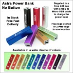 Astra No Button Power Bank - 1800 mAh with Logo
