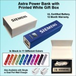 Astra Power Bank in Printed White Gift Box 3000 mAh with Logo