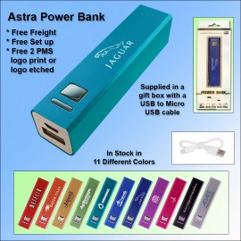 Astra Power Bank 1800 mAh - Aquamarine with Logo