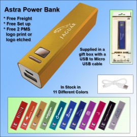 Astra Power Bank 2600 mAh - Gold with Logo