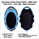 Promotional Sycamore Solar Power Bank 3000 mAh - Blue