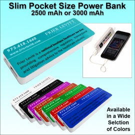 Pocket Size Power Bank 2500 mAh - Light Blue with Logo