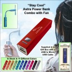 Customized Red 3000 mAh Astra Power Bank Combo w/Fan