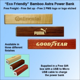 Logo Branded Bamboo Astra Power Bank 3000 mAh