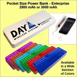 Athens Pocket Size Power Bank 2500 mAh Full Color Print with Logo