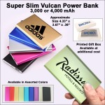 Logo Branded Super Slim Vulcan Power Bank 3000 mAh - Green