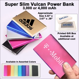 Custom Super Slim Vulcan Power Bank 3000 mAh - Pink