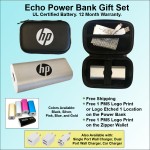 Logo Branded Echo Power Bank in Zipper Wallet- 4000 mAh