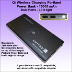 Personalized Qi Wireless Charging Portland Power Bank 10000 mAh - Black