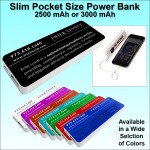 Customized Athens Pocket Size Power Bank 2500 mAh - Black - Full Color Print