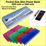 Custom Pocket Size Power Bank 3000 mAh - White