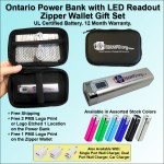 Customized 2200 mAh Ontario Power Bank Zipper Wallet