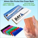 Athens Pocket Size Power Bank 3000 mAh Full Color Print with Logo