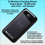 Qi Wireless Charging Alexus Power Bank 10000 mAh - Black with Logo