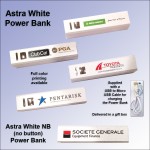 Logo Branded Astra White Power Bank 1800 mAh