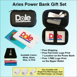 Aries Power Bank in Zipper Wallet- 2500 mAh with Logo