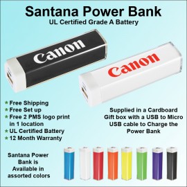 Santana Power Bank - 3000 mAh No Extra Tariff with Logo