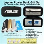 Jupiter Power Bank in Zipper Wallet 14,000 mAh with Logo