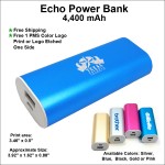 Personalized Echo Power Bank 4000 mAh - Blue